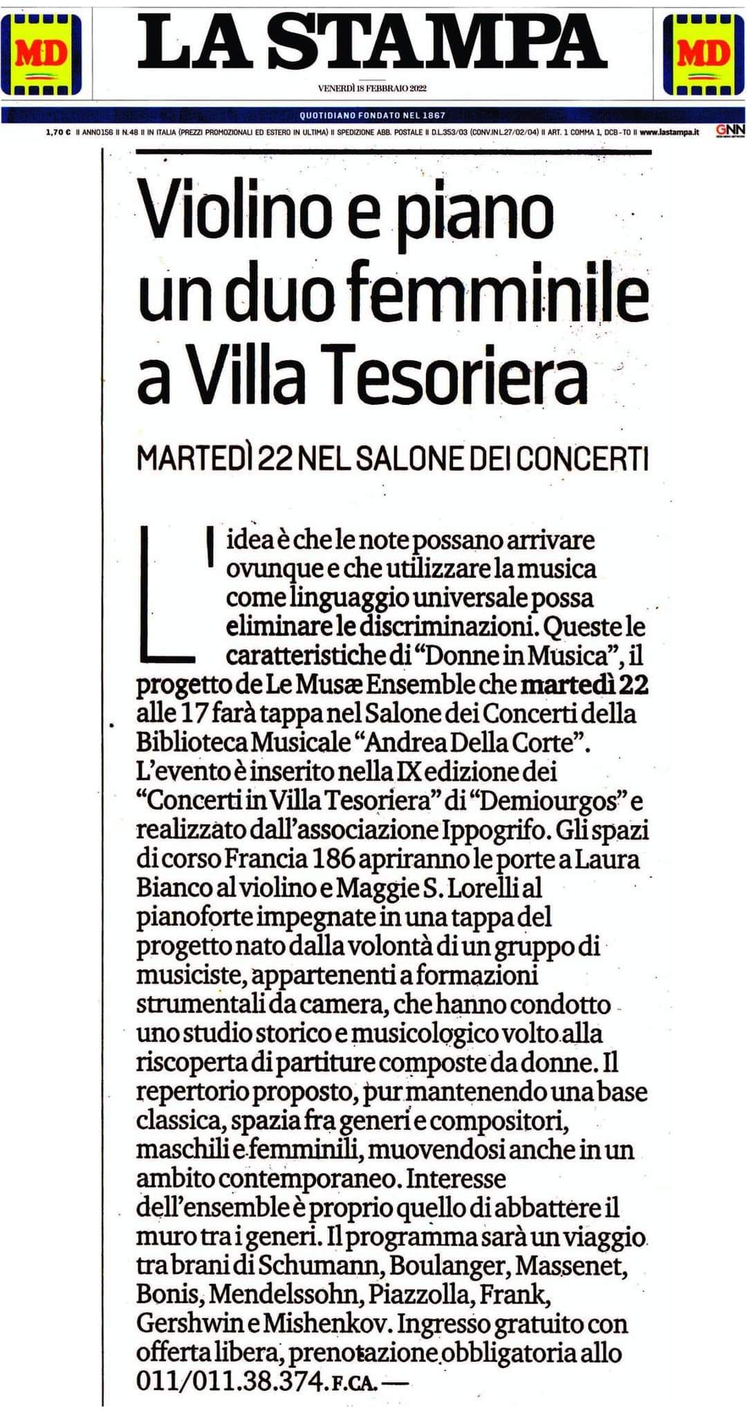 Villa Tesoriera, Turin- La Stampa